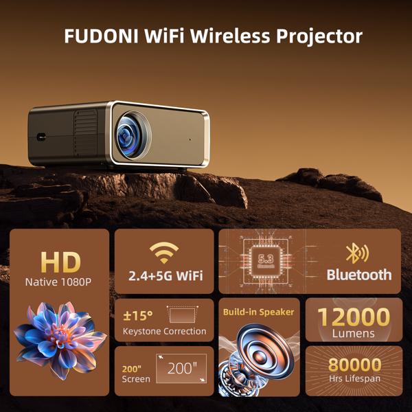 Projecteur avec WiFi et Bluetooth