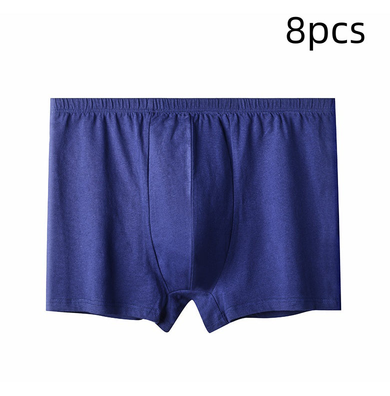 Short de boxer respirant en coton à crosse profonde, taille plus élevée pour hommes