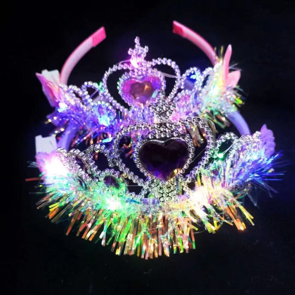 Lumineux Or Silk Princess Crown Sliding Dented Children Clip Headband Accessoires