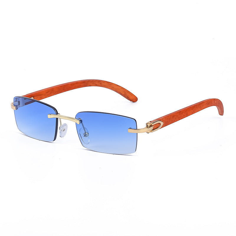 Lunettes de soleil de mode Lunettes de soleil homme ultra-claires sans cadre Marine Diamond Trimming Trend 75