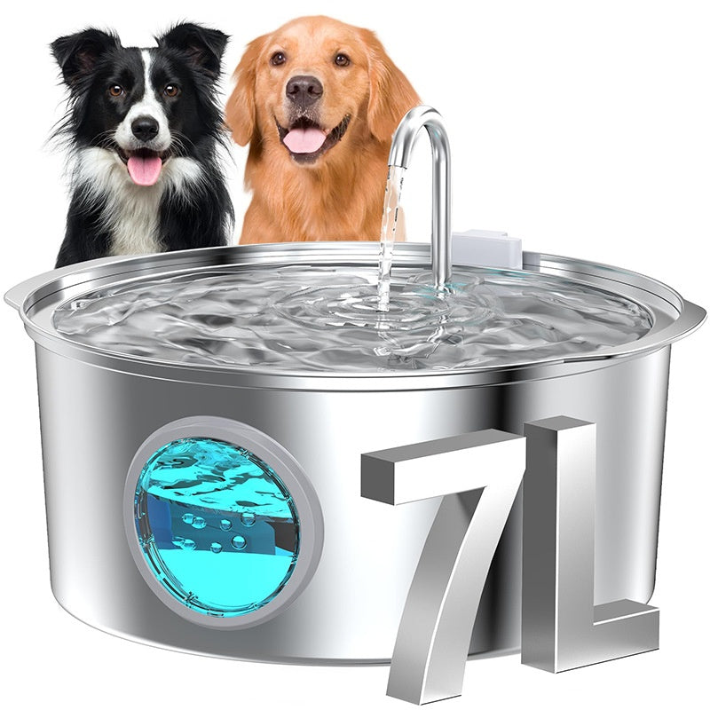 7L en acier inoxydable Animaux Distributeur d'eau Chauffage automatique Chiens et chats