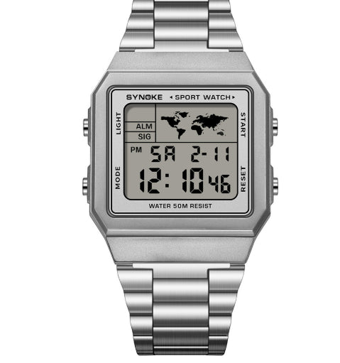 Classic Retro Waterproof Multi-fonction Sports Montre numérique