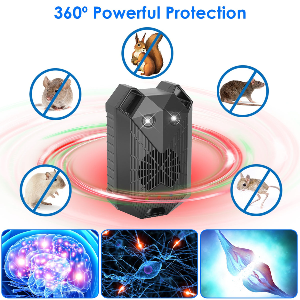 2 Pack Sous Hood Ultrasonic Rodent Repeller Rodent Control Deterrent Chaser Blocker pour V