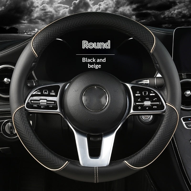 Revêtement de volant de voiture avec bague intérieure antidérapante en cuir