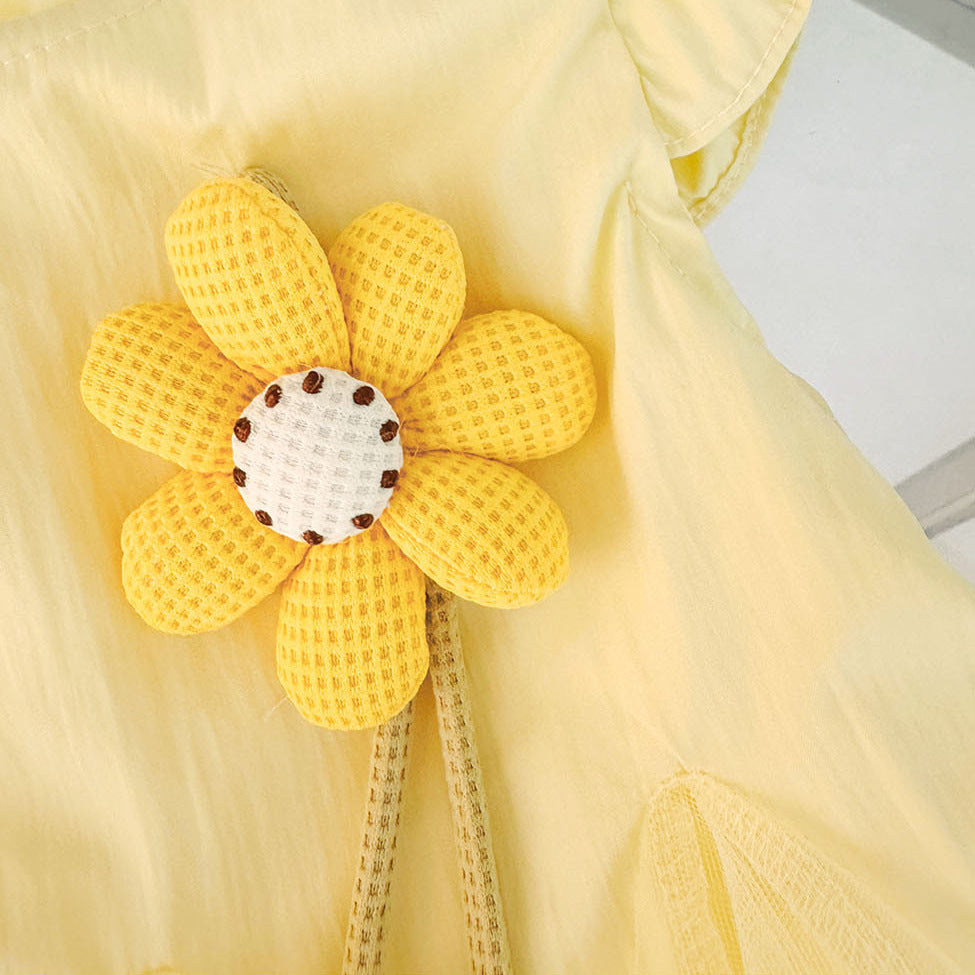 Douce robe en une seule pièce Petites filles Tour de soleil Princesse Gown