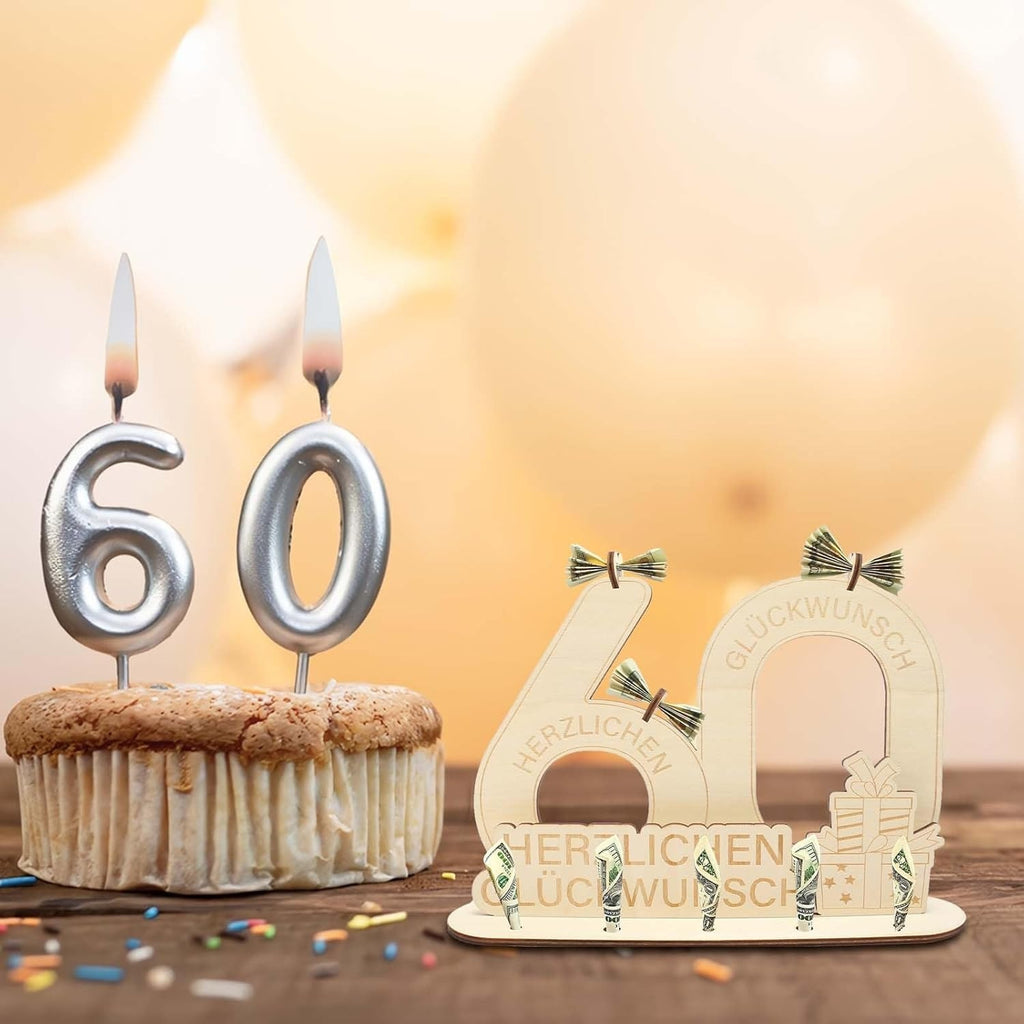 Ornement en bois pour un 60e anniversaire - 1 pièce de mur décoratif ou panneau de table pour anniversaire