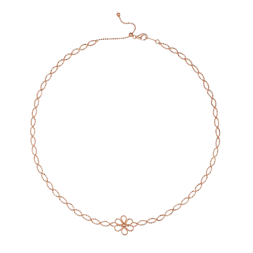 S925 Collier de fleur en argent sterling pour femmes