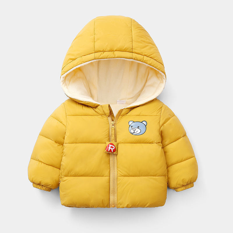 Manteau chaud rembourré en coton pour enfants avec doublure en polaire supplémentaire