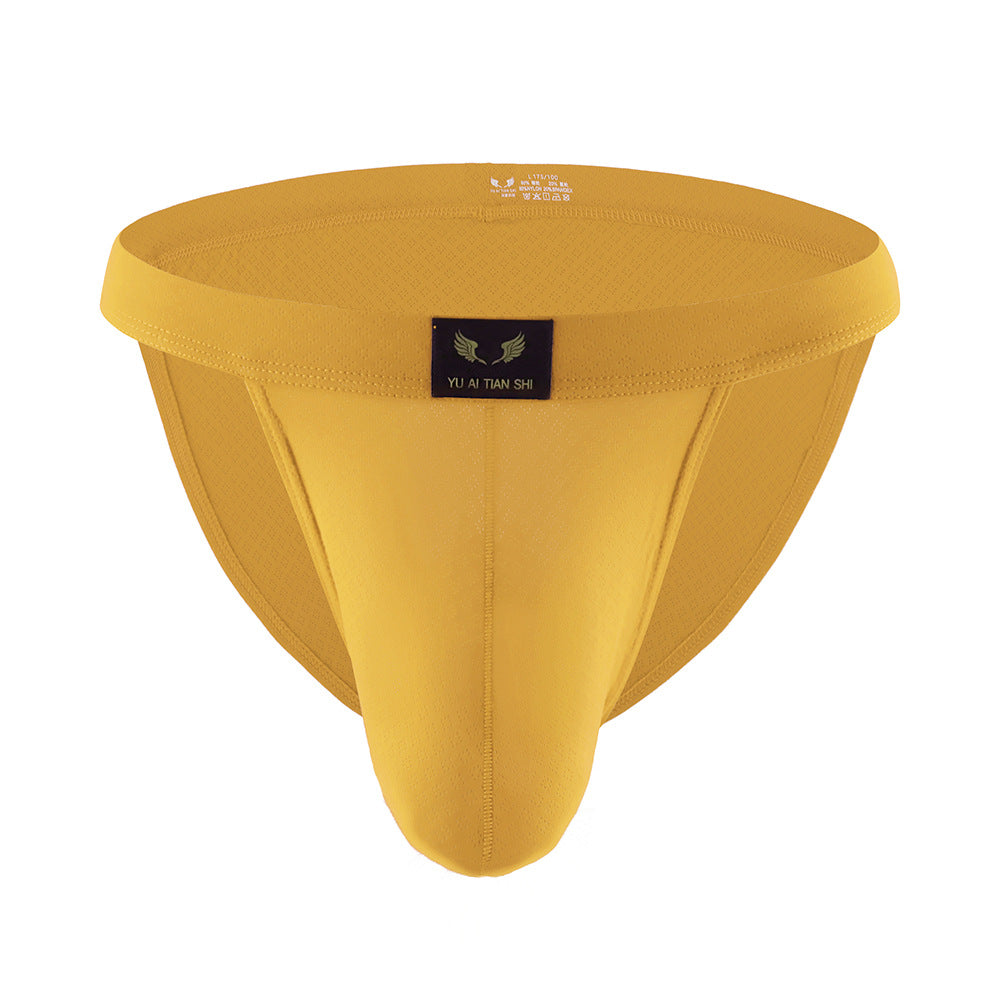 Sous-vêtements pour hommes en nylon Solid Color Mid-waist Breathable Sexy Triangle