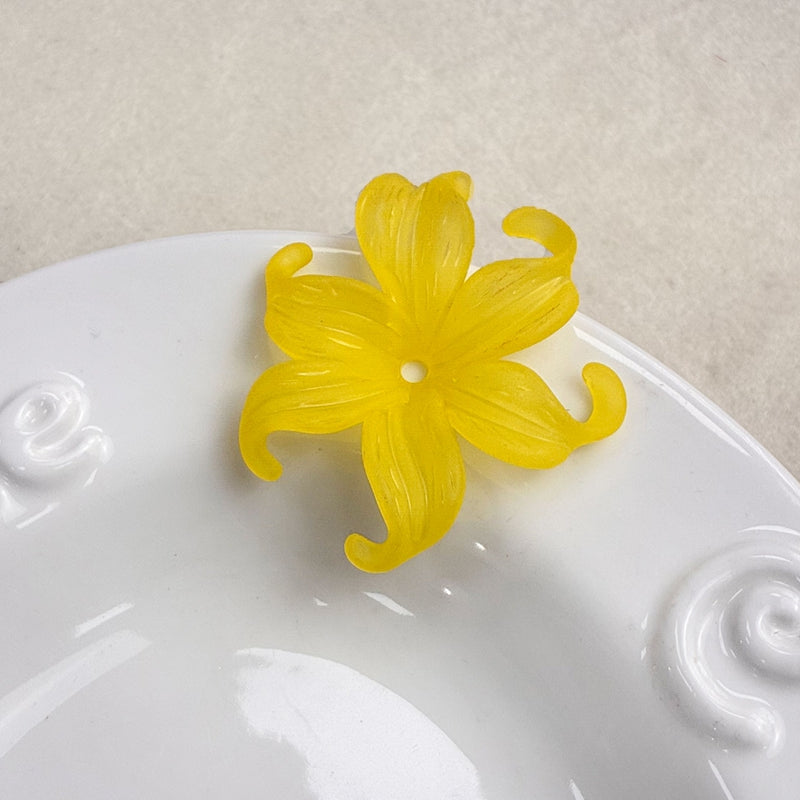 Matte Acrylique Curled Petal Iris Charms