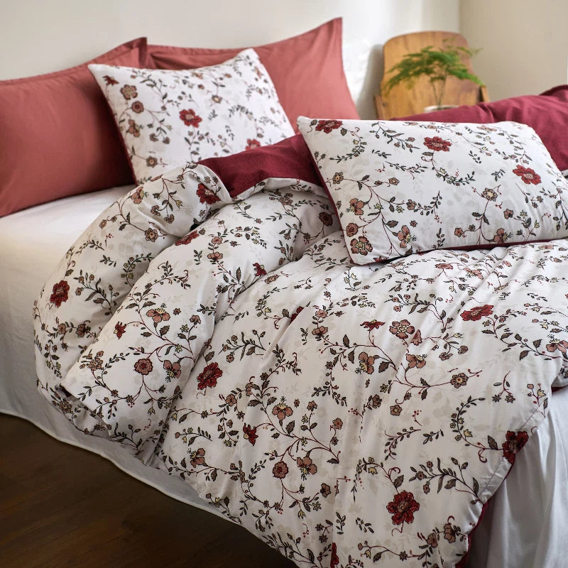 Cross Border AB Style Floral Imprimé Couvercle Couvercle Set Un frais et élégant