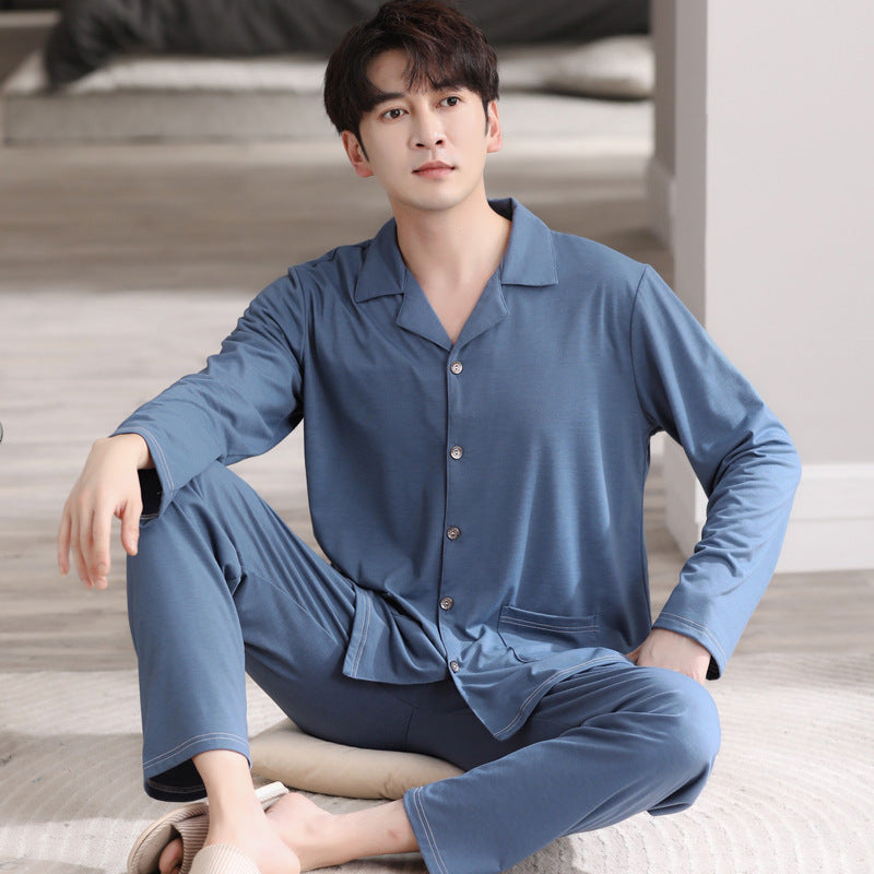 Pyjamas homme Modal Cardigan manches longues Casual Homewear costume