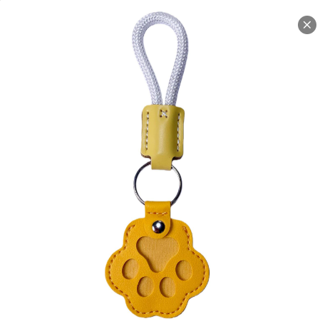 Pet Fur Memory Charm Leather Keychain Holds Dog Cat Hair Paw-Shaped Design Memorial