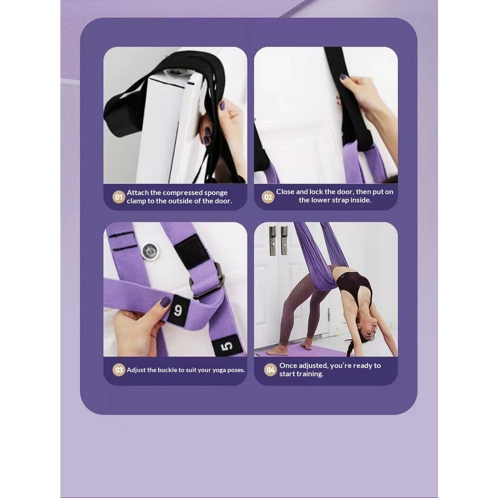 Aerial Yoga Sling Accueil Équipement de fitness Yoga Rope de traction inversée Porte suspendue Yoga Stretch