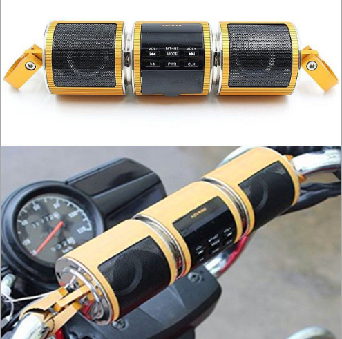 Motorcycle Bluetooth Music Player MP3 Motorcycle Stereo Speaker FM Radio réglable LED Sc