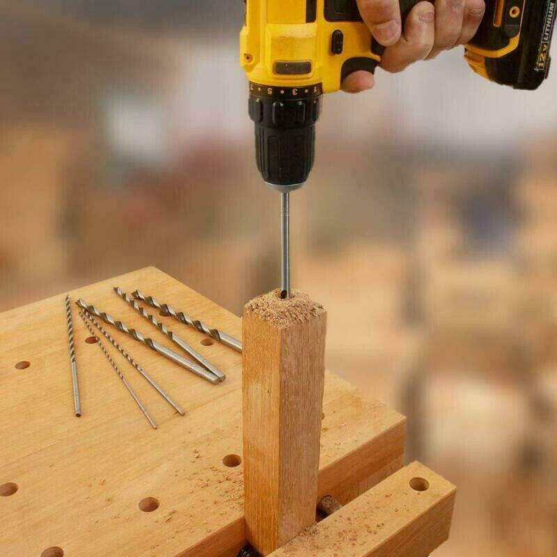 5PC 160MM Ensemble de perceuses en métal extra long en bois Brad Point 2mm 3mm 3,5mm 4mm 5mm