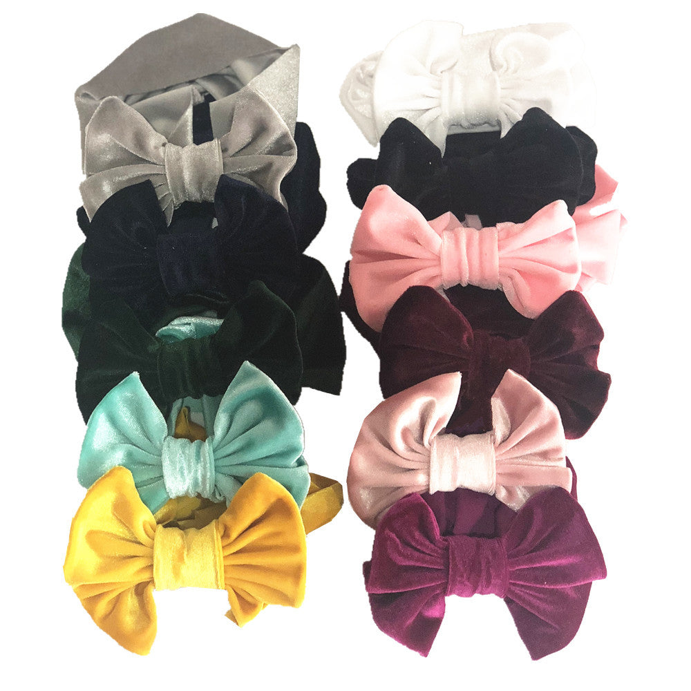 Bandeau de velours festif multicolore pour enfants avec accessoires cheveux stretchy