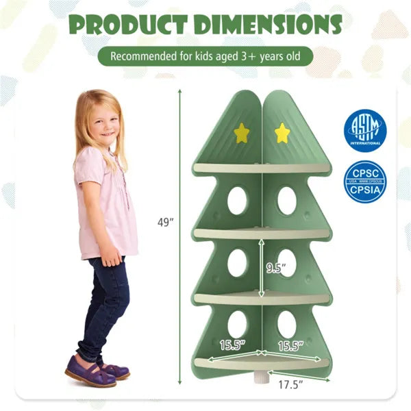 4-Tier Enfants de Noël Tree Corner Bibliothèque