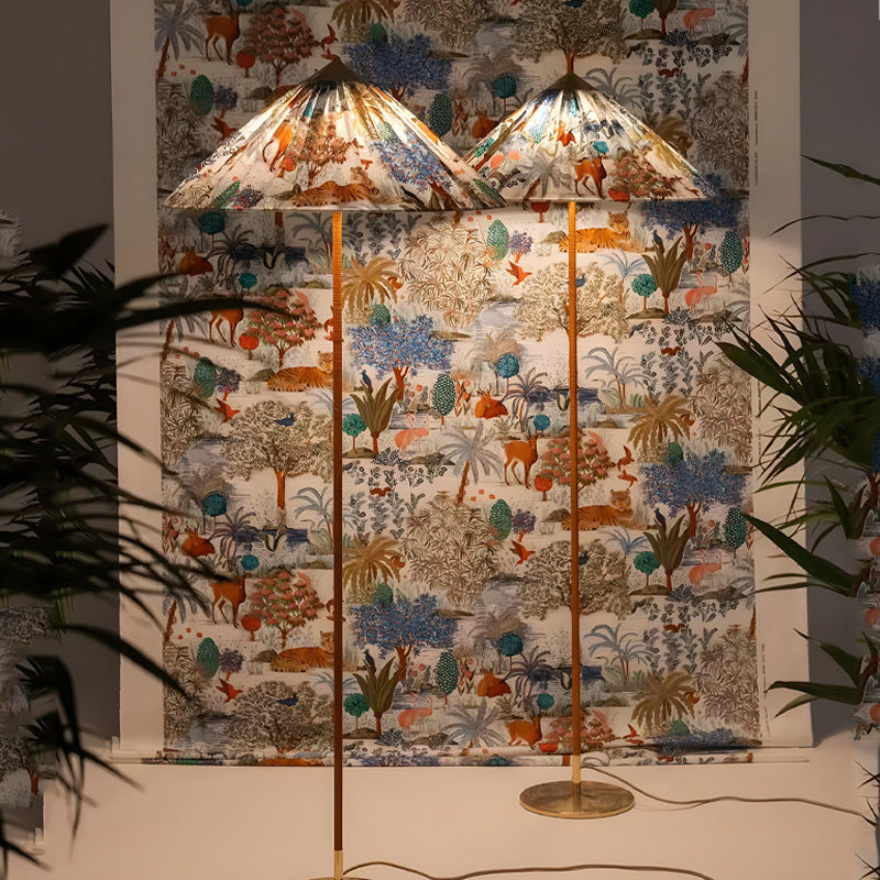 Lampe de sol en rotin tendance et créative