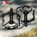 Pédales de vélo DU roulement en aluminium MTB Pédales de vélo noir 9/16 pouces