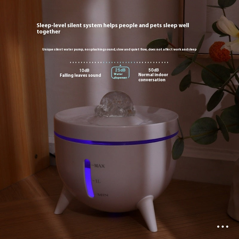 Dispensateur d'eau pour animaux de compagnie à filtre circulaire automatique de boule de cristal