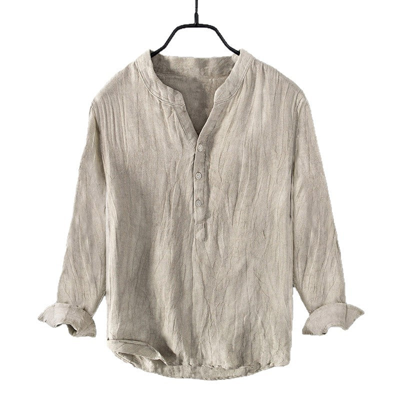 Chemise en coton de couleur solide pour hommes