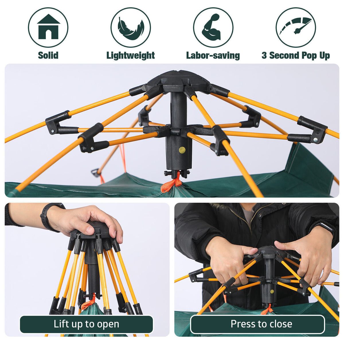 3-4 Person Automatic Double Layer Instant -Outdoor Waterproof Camping Tent