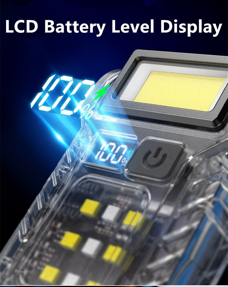 Mini lampe de poche LED lampe de poche magnétique USB rechargeable lampe de travail ceinture