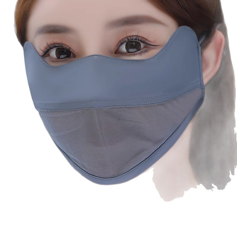 Masque protecteur du soleil pour les femmes Silk Mesh Respirant Masque visage de vélo