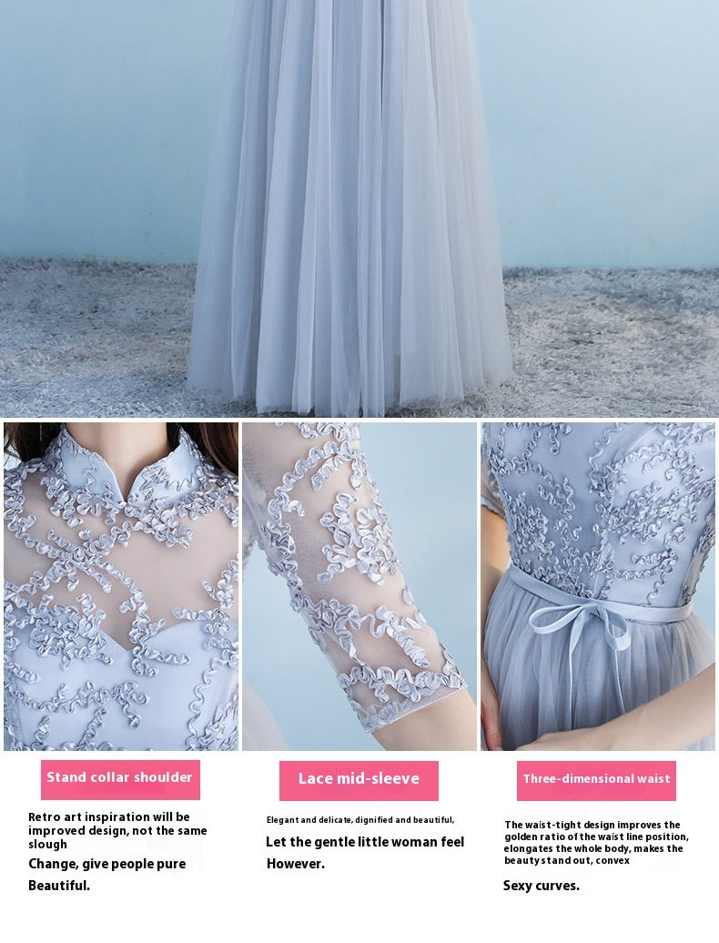 Longue robe de mariée bleue robe de mariée