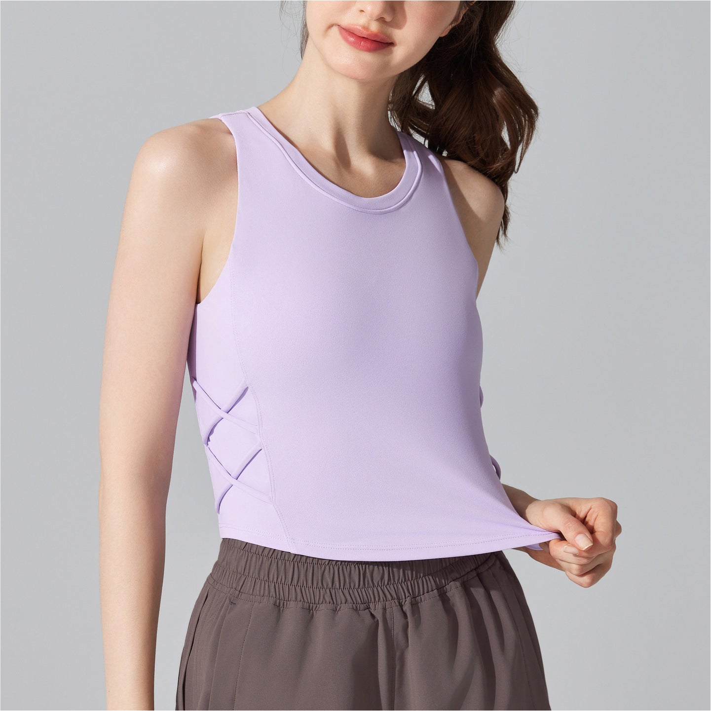 Veste de sport sans manches féminine pour la course et la condition physique avec soutien-gorge intégré