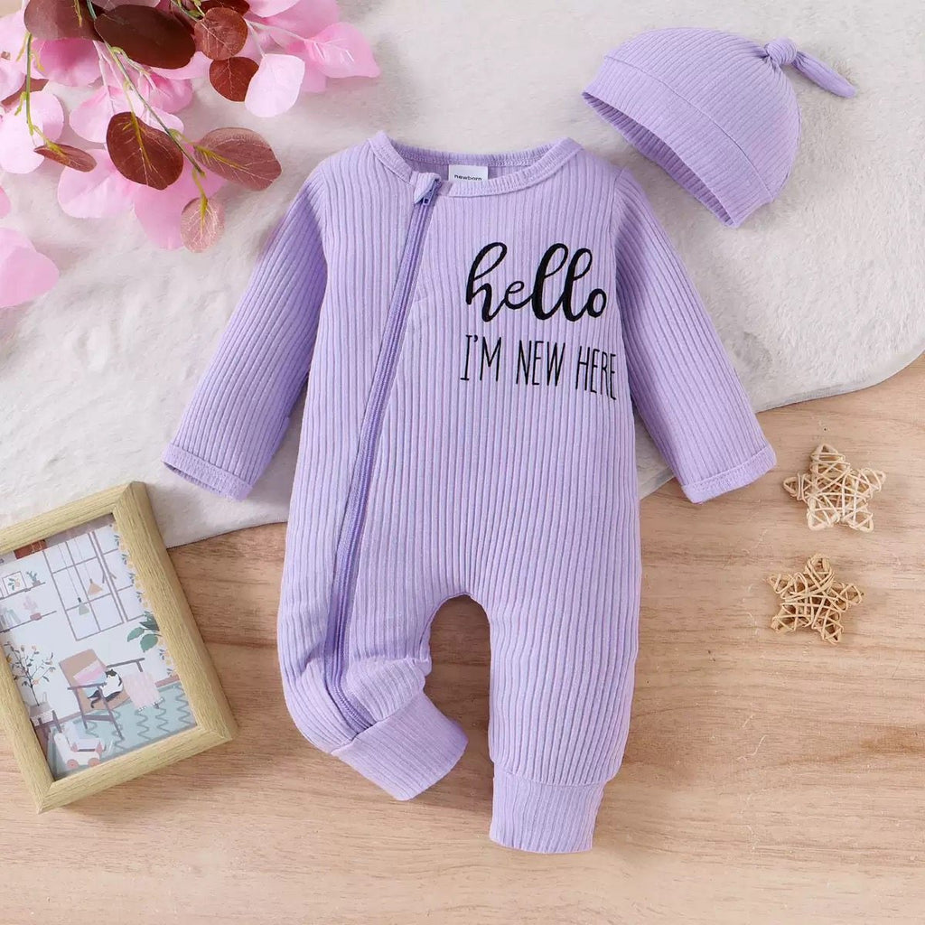 Outfit casual d'automne brodé pour les nouveaux-nés