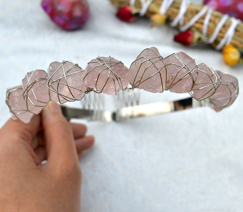 Bande de cheveux Bohemian Style White K Bande de cheveux Tail Comb