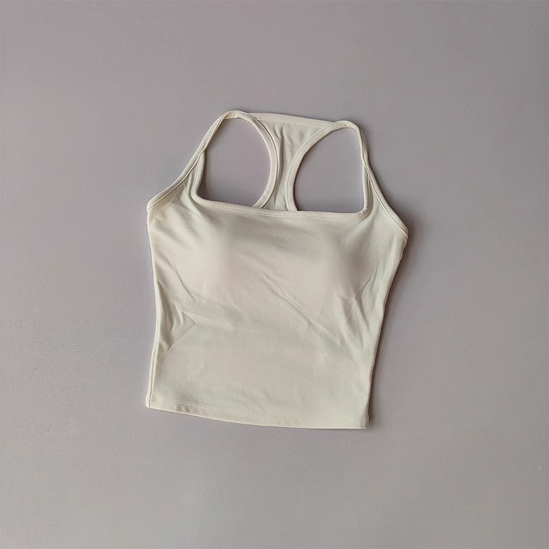 Strap-back Respirant Yoga Tank Top I-Shaped Back Design