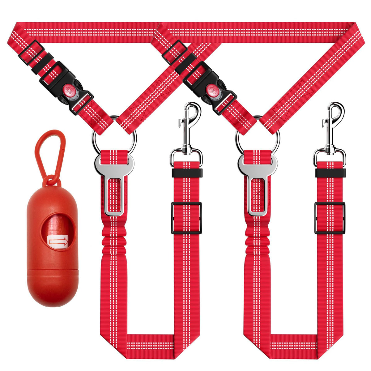 3Pcs Retractable Dog Siège de voiture ceinture réglable réflectif chien Harnais de sécurité pour voiture tête