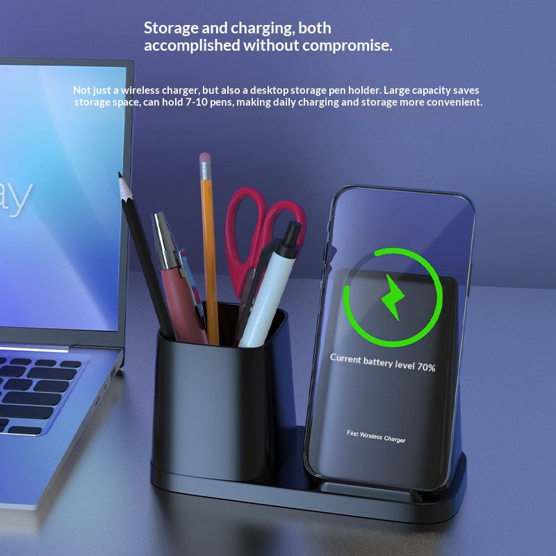 Organisateur de bureau créatif Porte stylo avec charge sans fil