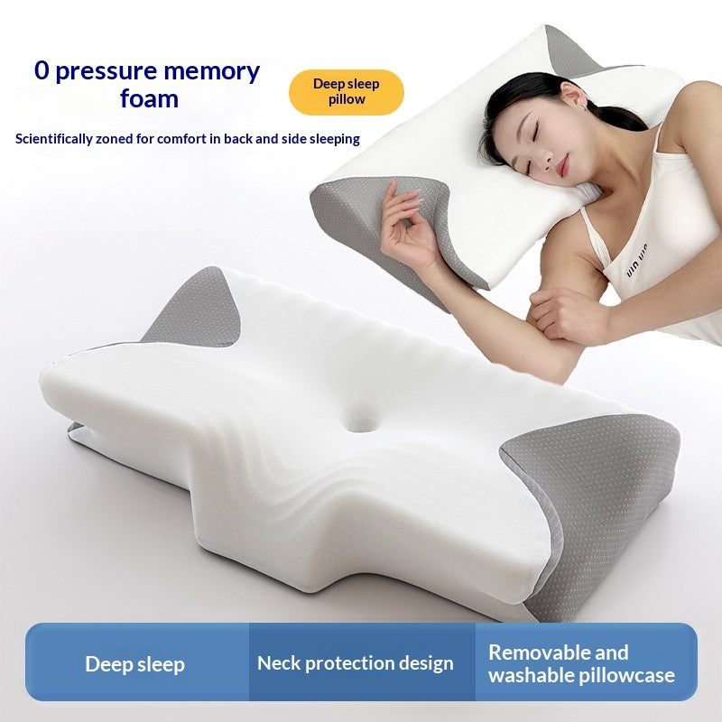 Slow rebound zero pressure memory foam pillow