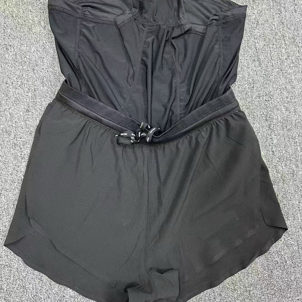 Pocket Marathon Courant Short Piste et champ Respirant Doublure Quatre coins