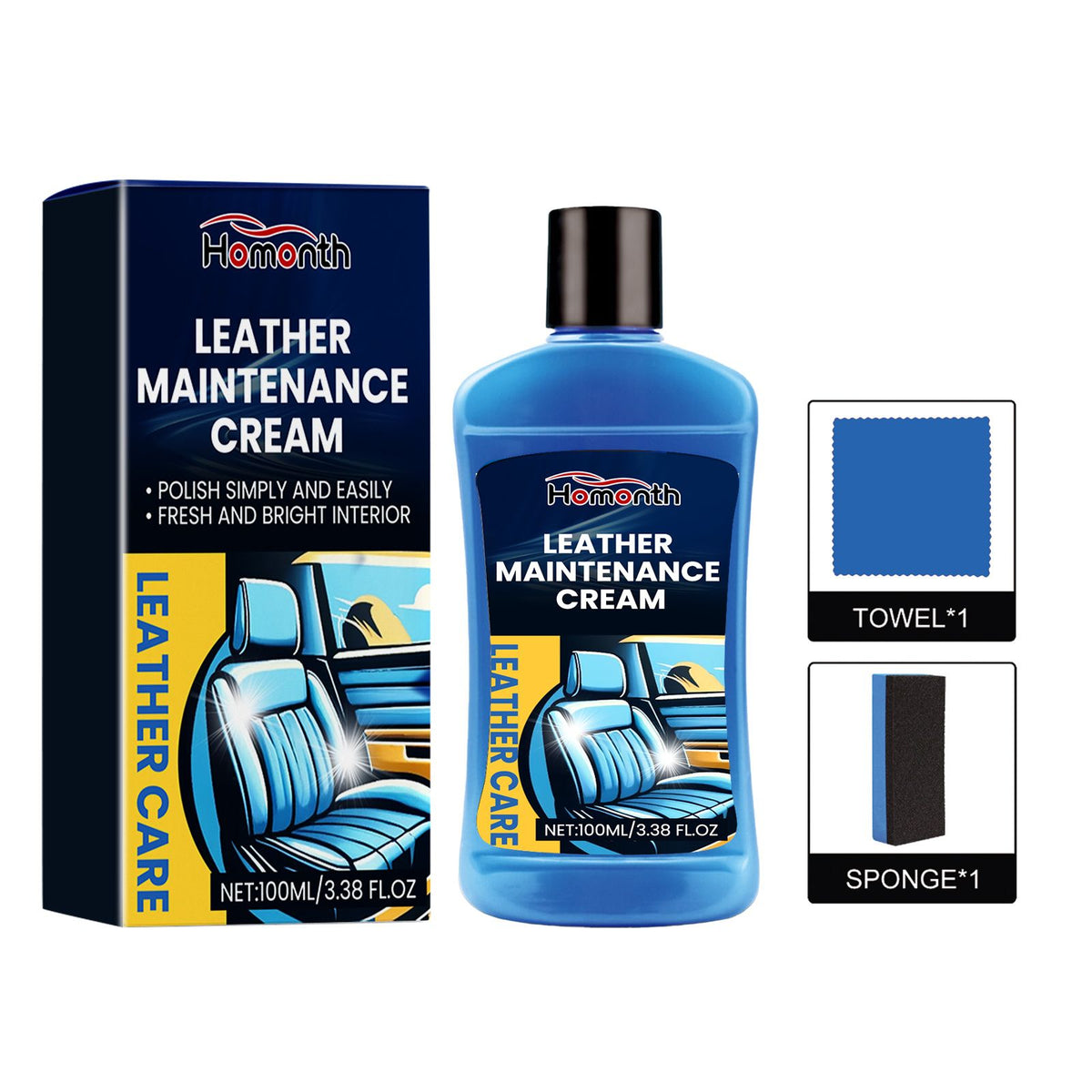 Kit HOMONTH Automobile pour soins en cuir