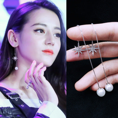 Étoile octagonale avec boucles d'oreilles en zircon