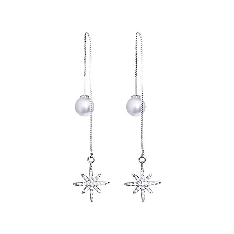 Étoile octagonale avec boucles d'oreilles en zircon