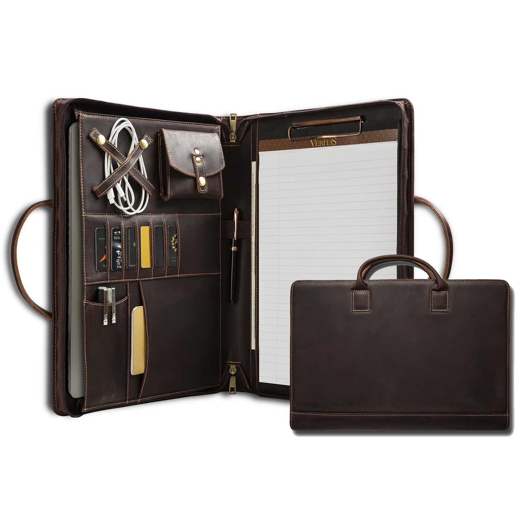 Porte-monnaie vintage en cuir de cheval crazy grin