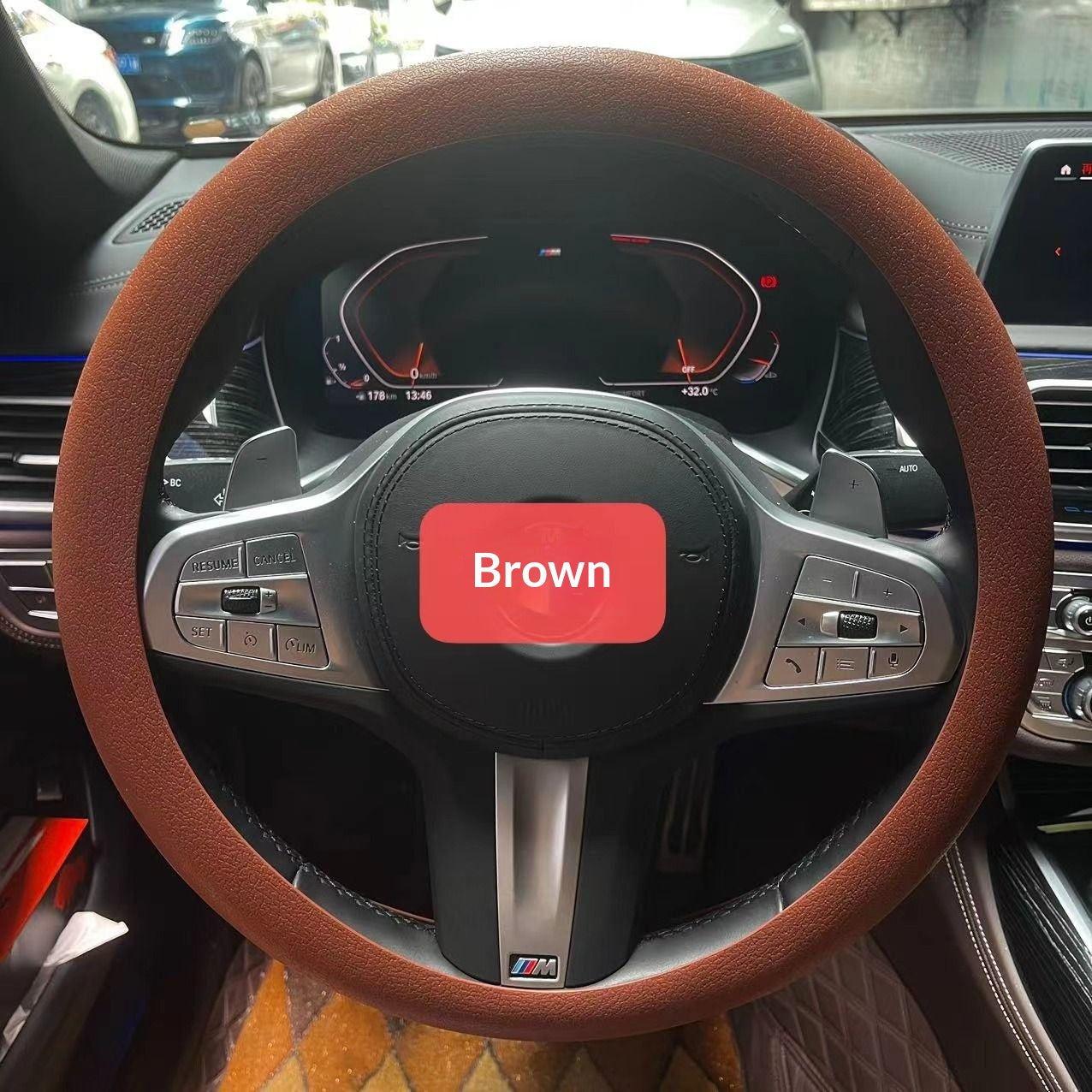 Couverture de volant de voiture en cuir souple silicone antidérapante tout-saison