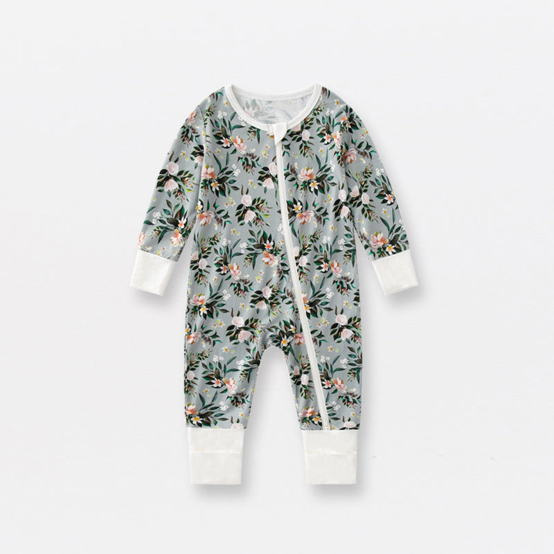 Jusheng Vêtements Commerce extérieur Bamboo Fibre de bébé combinaisons de saut au printemps et d'automne manches longues D