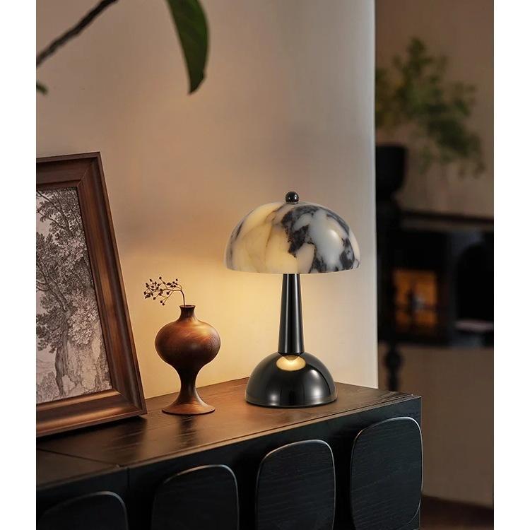 Lampe de table en marbre Baogeli personnalisée et créative en forme de champignon avec capteur tactile