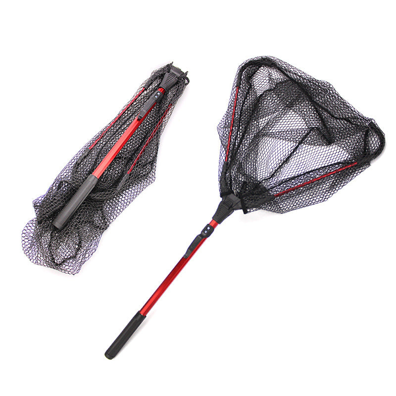 Alliage d'aluminium simple section Triangulaire pliant Dip Net Fly Fisherman Viscose Metal Mince