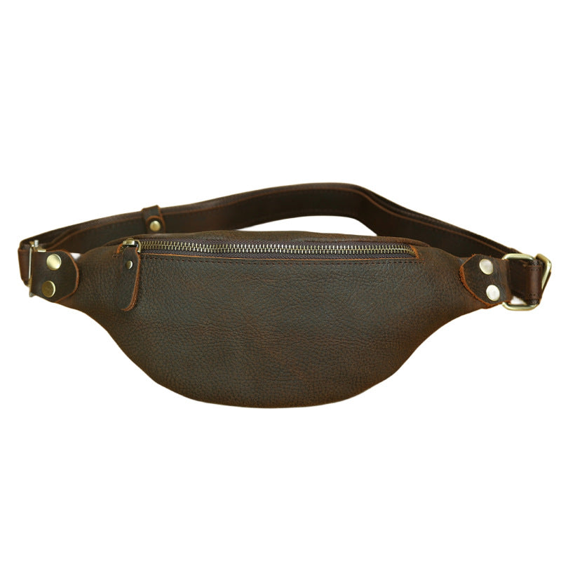 Sac homme Retro Crazy Horse Sac en cuir de poitrine Premier calque