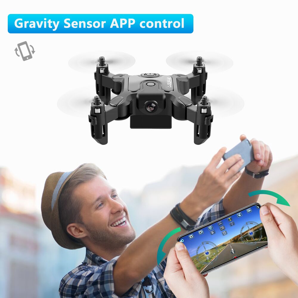 DE V2 Mini Drone Selfie WIFI FPV Avec caméra HD pliable bras RC Quadcopter Toy