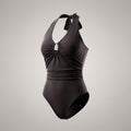 Femme Sexy Deep V-Neck Bodyless Body with Tight Fit and Halter Neck Design
