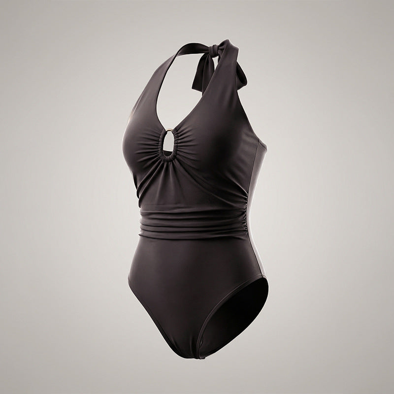 Femme Sexy Deep V-Neck Bodyless Body with Tight Fit and Halter Neck Design